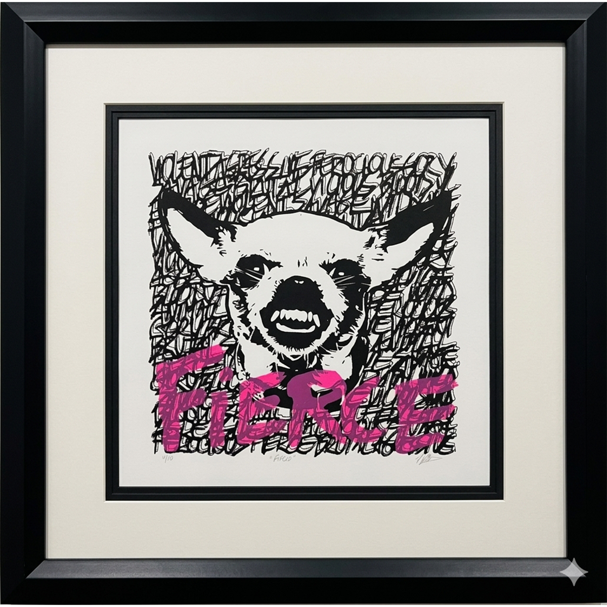 'FIERCE' SCREEN PRINT ON WHITE PAPER LIMITED EDITION OF 10