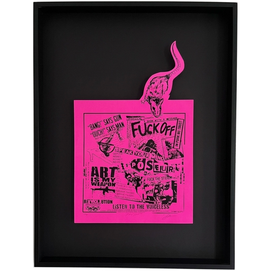 'SNIFFIN' GLUE' SILKSCREEN ON NEON PINK PAPER LIMITED EDITION OF 10