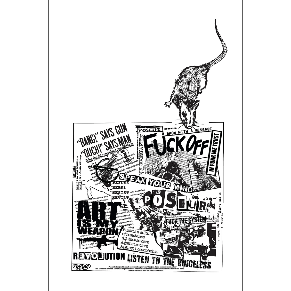 'SNIFFIN' GLUE' SILKSCREEN ON WHITE PAPER LIMITED EDITION OF 10