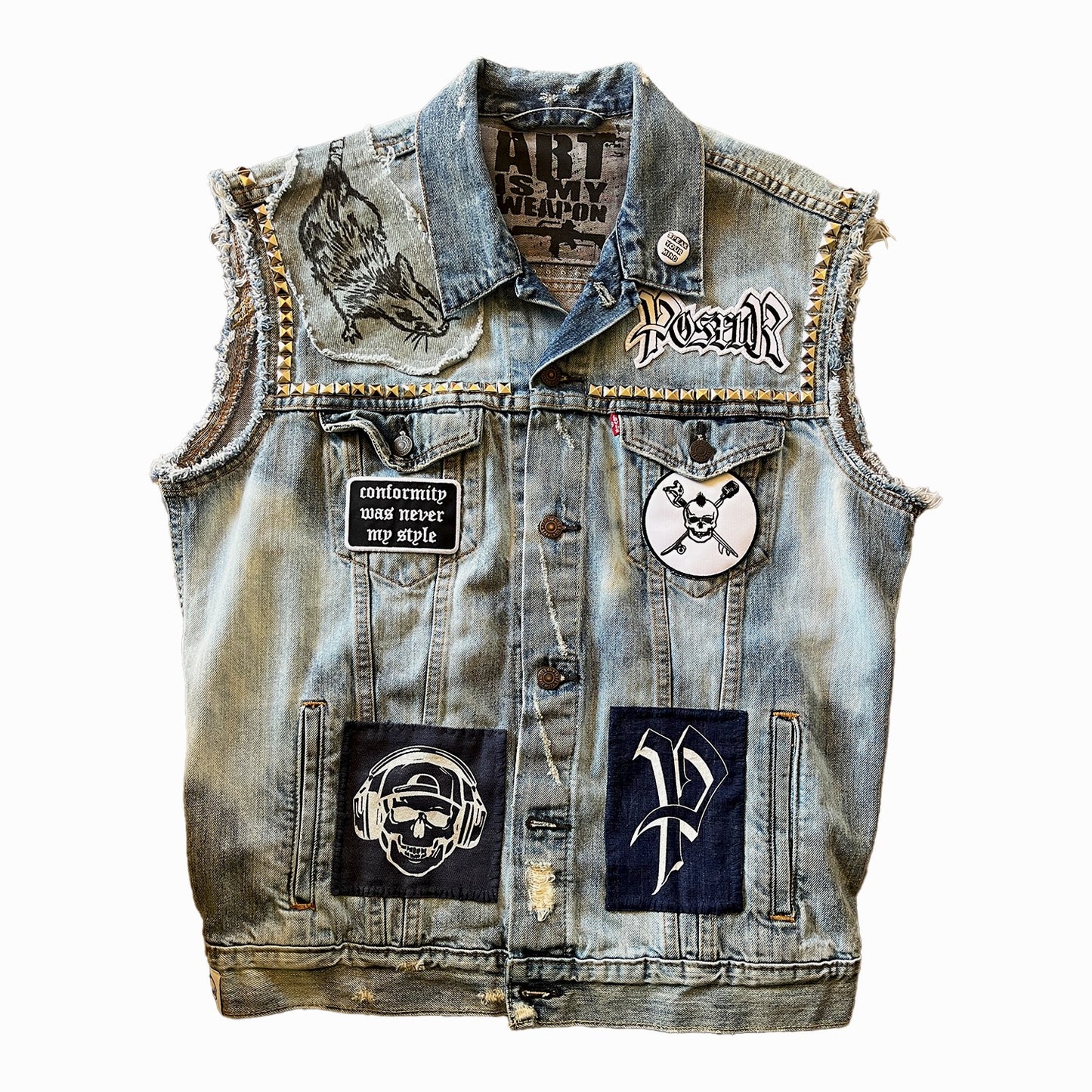 Customized Punk Denim Vest #3