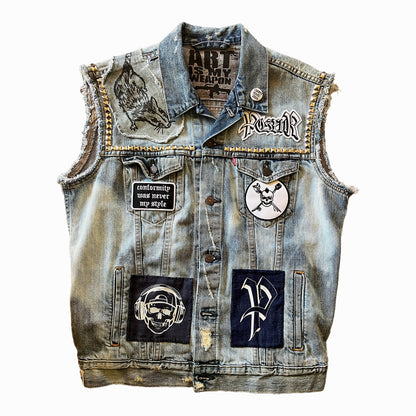 Customized Punk Denim Vest #3